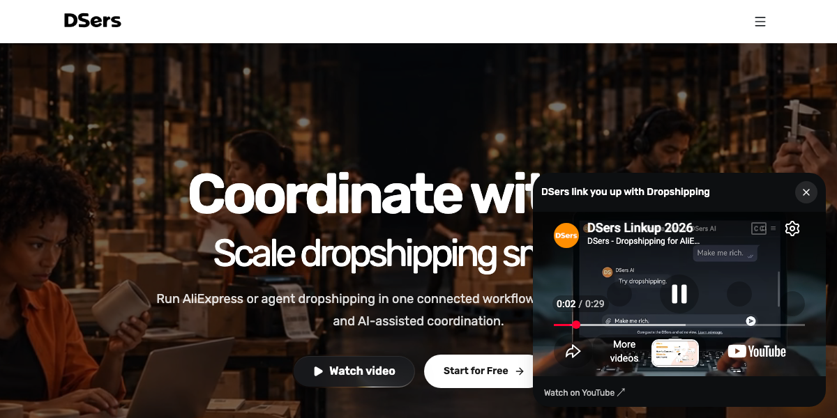 DSers dropshipping app website