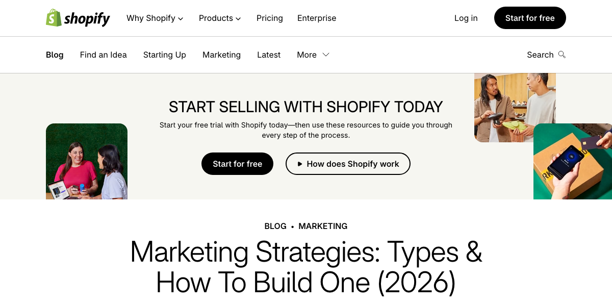 Shopify article about marketing strategy
